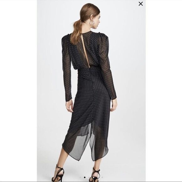 EUC Ronny Kobo Astrid Crystal Dress Black Polka Dot Party Sz. S - Picture 3 of 9